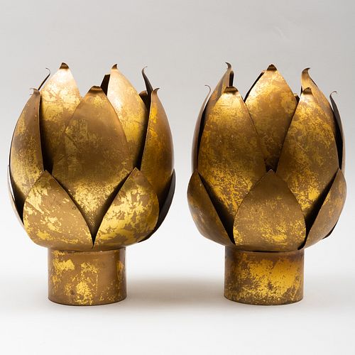 PAIR OF LARGE GILT ARTICHOKE FORM 3b9561