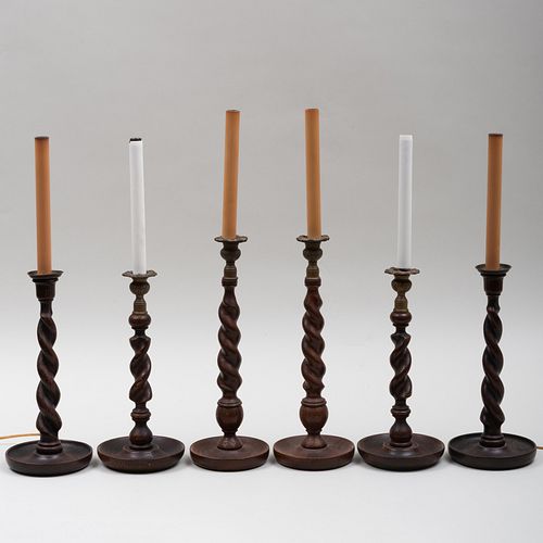 THREE PAIRS OF BARLEY TWIST OAK 3b958d