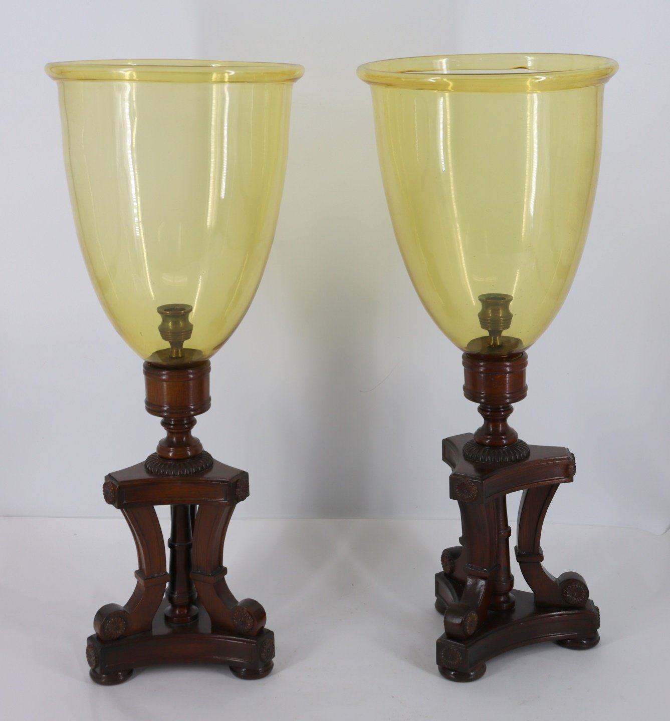 A VINTAGE PAIR OF HURRICANE CANDLE