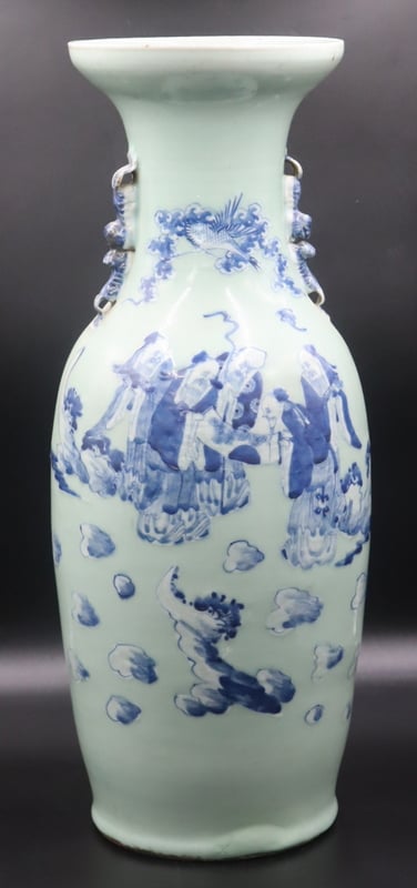 CHINESE BLUE AND WHITE CELADON