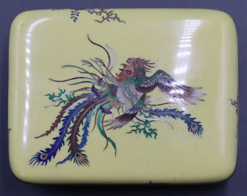 JAPANESE CLOISONNE ENAMEL 'PEACOCK'