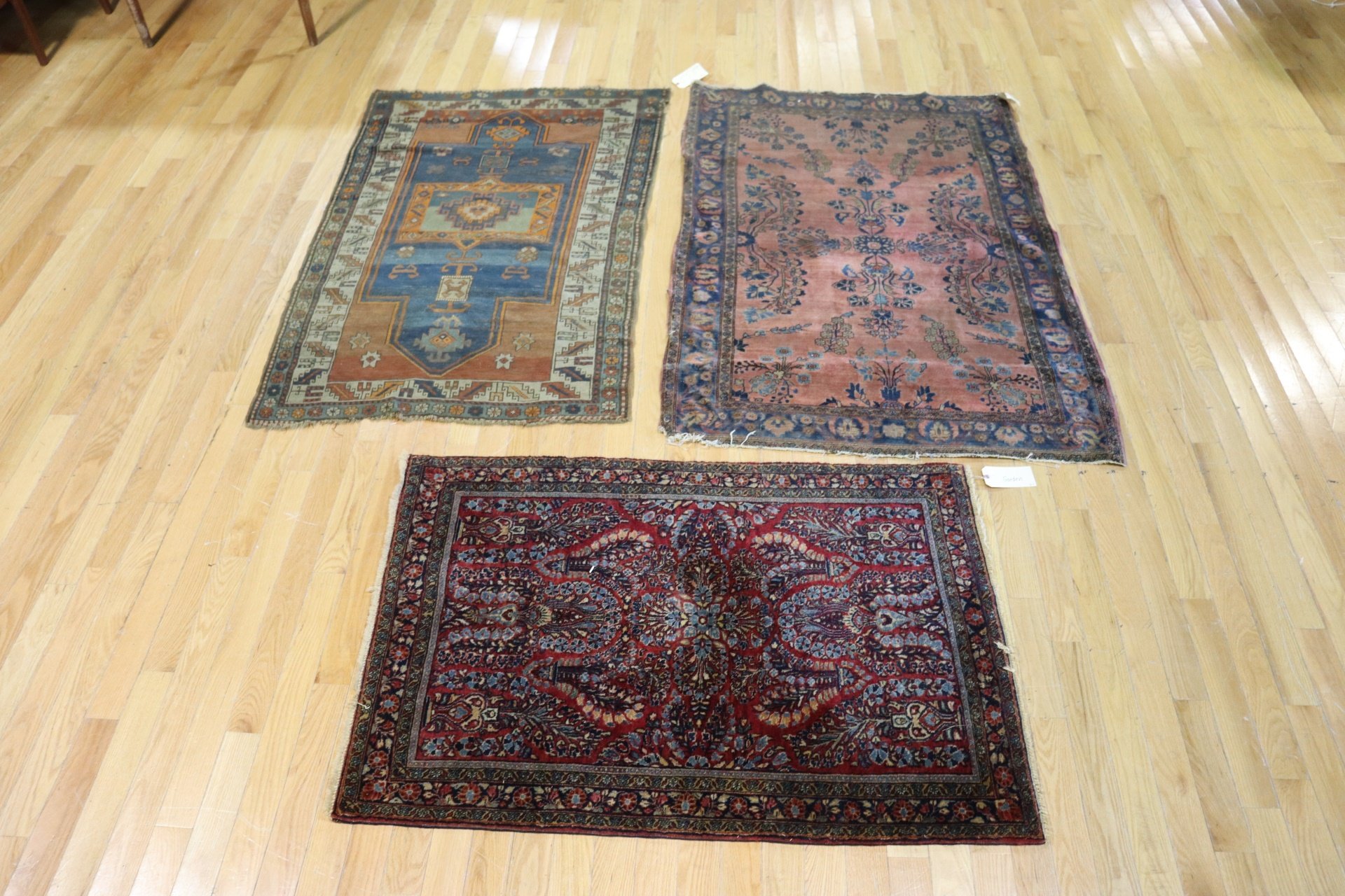 3 ANTIQUE AND FINELY HAND WOVEN