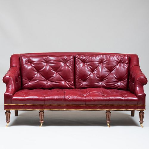 TUFTED LEATHER SOFA, IN THE GEORGE