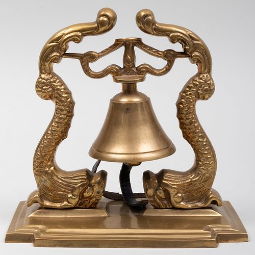 BRASS DOLPHIN FORM TABLE BELL7 3b97fe