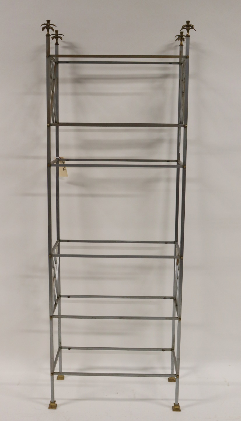 VINTAGE STEEL BRASS ETAGERE IN 3b983f