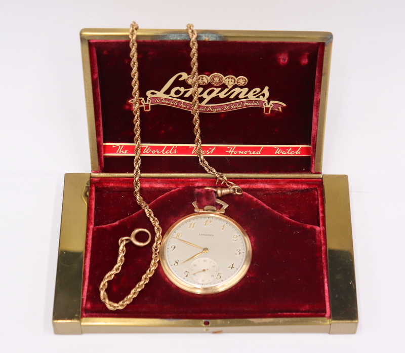 JEWELRY. LONGINES 14KT GOLD POCKET