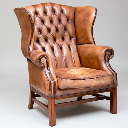 GEORGE III STYLE MAHOGANY AND LEATHER 3b9898