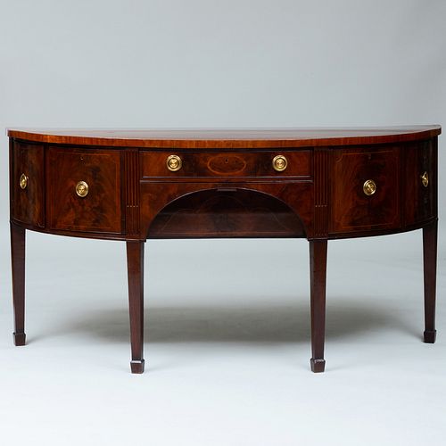 GEORGE III INLAID MAHOGANY D SHAPED 3b989a