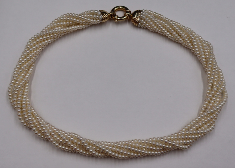 JEWELRY. 14KT GOLD AND MULTI-STRAND