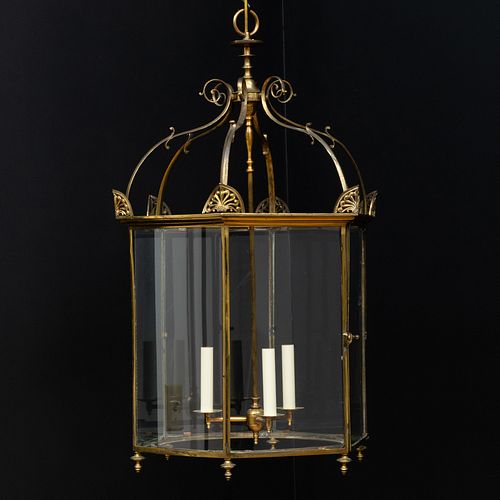 REGENCY GILT METAL HEXAGONAL THREE LIGHT 3b98eb