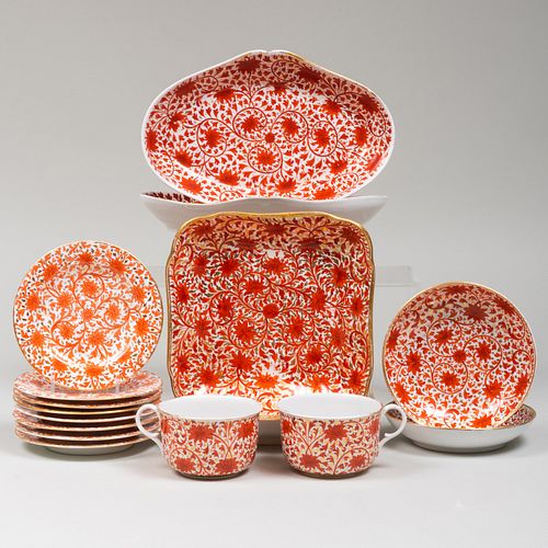 ENGLISH IRON RED DECORATED PORCELAIN