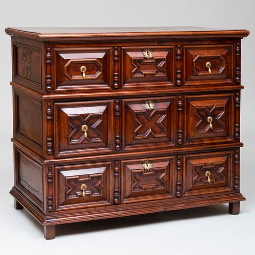 QUEEN ANNE OAK CHEST38 x 43 1/2