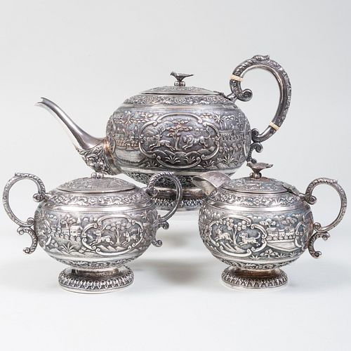COLONIAL INDIAN SILVER THREE-PIECE