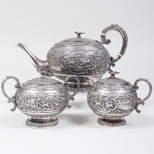 COLONIAL INDIAN SILVER THREE PIECE 3b994b