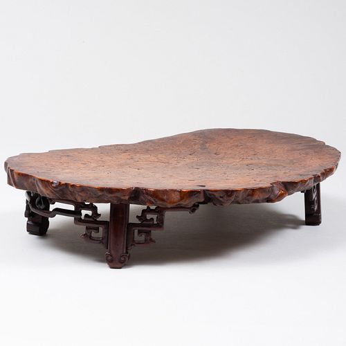 CHINESE BURL WOOD SCHOLARS TABLE3