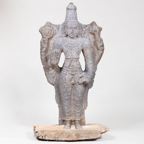 SOUTH INDIAN CARVED GRANITE VISHNUSet 3b9975