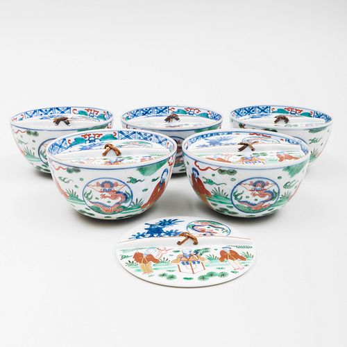 SET OF FIVE CHINESE PORCELAIN NOODLE 3b996c