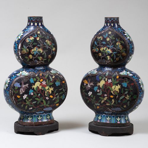 PAIR OF CHINESE CLOISONN DOUBLE 3b99a1