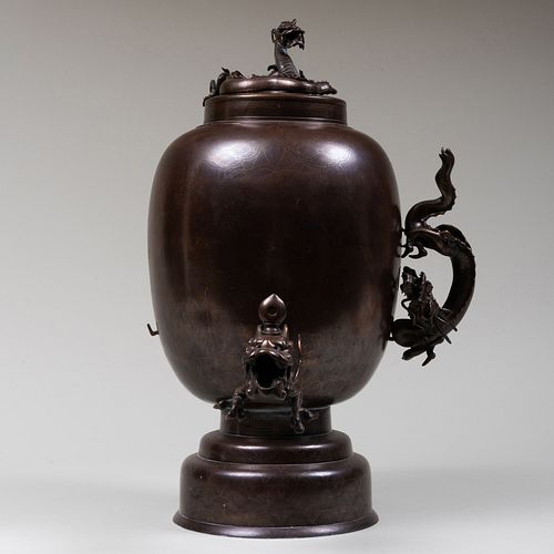 JAPANESE BRONZE SAMOVAR AND COVER, FOR