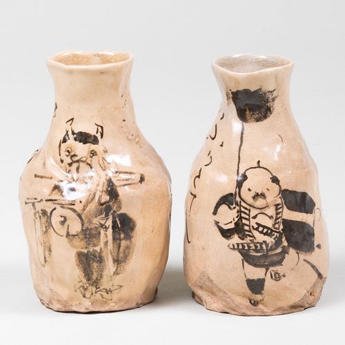 PAIR OF OTAGAKI RENGETSU POTTERY