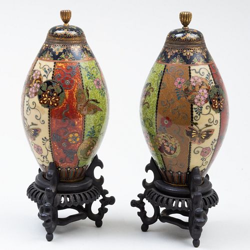 PAIR OF SMALL JAPANESE CLOISONNÃ©