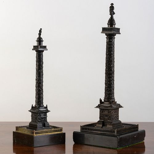 TWO ITALIAN BRONZE VENDÃ´ME COLUMNSThe