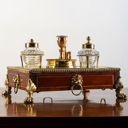 FINE REGENCY ORMOLU AND BRASS-MOUNTED