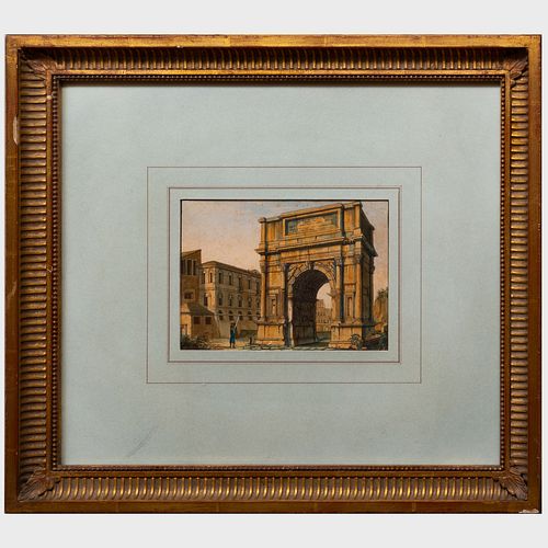 ITALIAN SCHOOL A TRIUMPHAL ARCHWatercolor 3b9a25