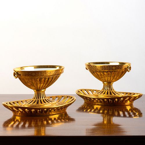 PAIR OF CONTINENTAL GILT DECORATED