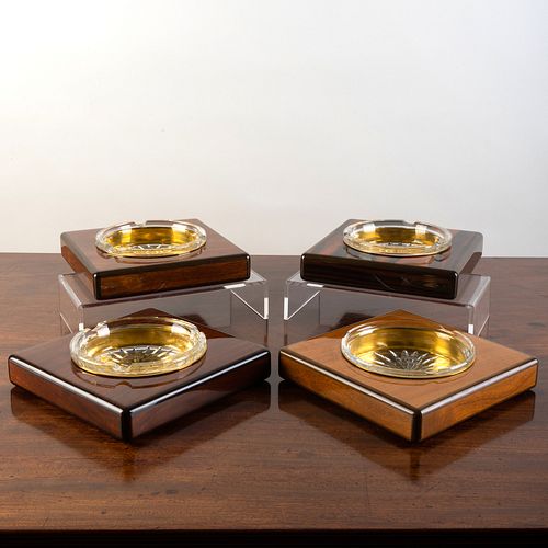 GROUP OF FOUR DUNHILL BRASS-MOUNTED