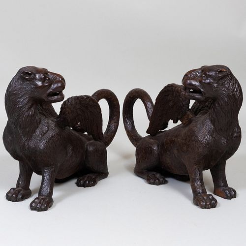 PAIR OF SPANISH CARVED WOOD FIGURES