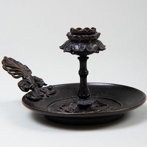 RENAISSANCE STYLE BRONZE CHAMBERSTICK3 3b9b2b