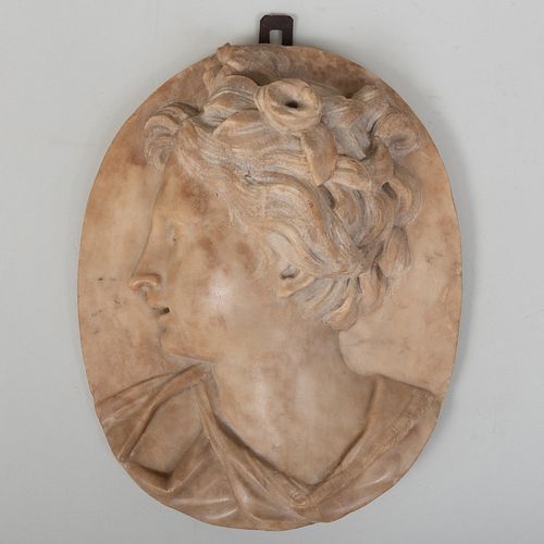 CARVED MARBLE PROFILE PORTRAIT