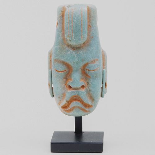 OLMEC CARVED JADE PENDANT MASKNow