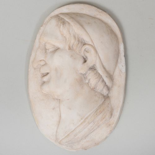 CARVED MARBLE PROFILE PORTRAIT