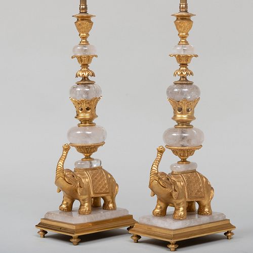 PAIR OF GILT-BRONZE-MOUNTED ROCK-CRYSTAL