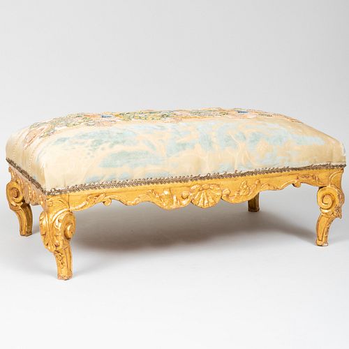 GERMAN ROCOCO GILTWOOD TABOURETFitted