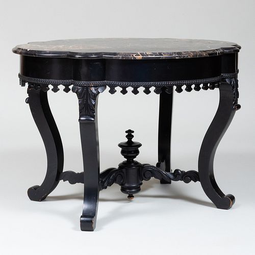 VICTORIAN EBONIZED LOW CENTER TABLE