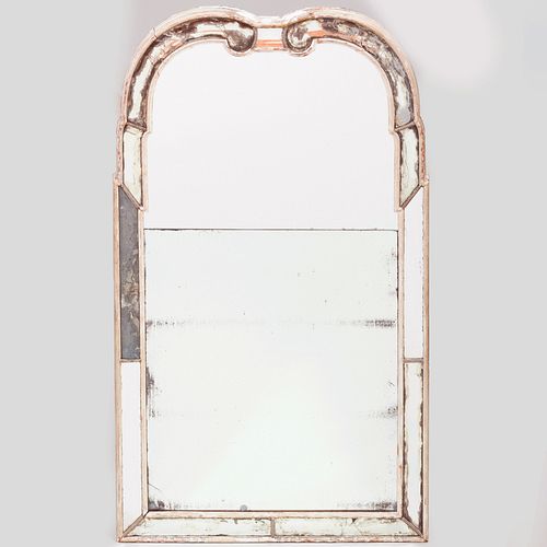 QUEEN ANNE STYLE PAINTED MIRRORMarked 3b9ba7