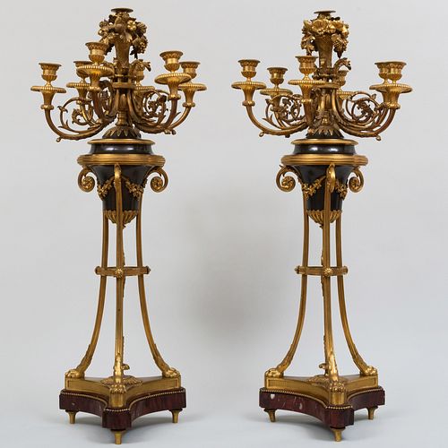 PAIR OF LOUIS XVI STYLE ORMOLU-MOUNTED