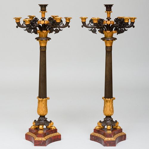 PAIR OF LARGE CHARLES X ORMOLU