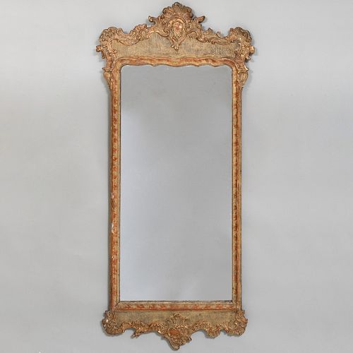 DANISH ROCOCO PAINTED AND PARCEL-GILT
