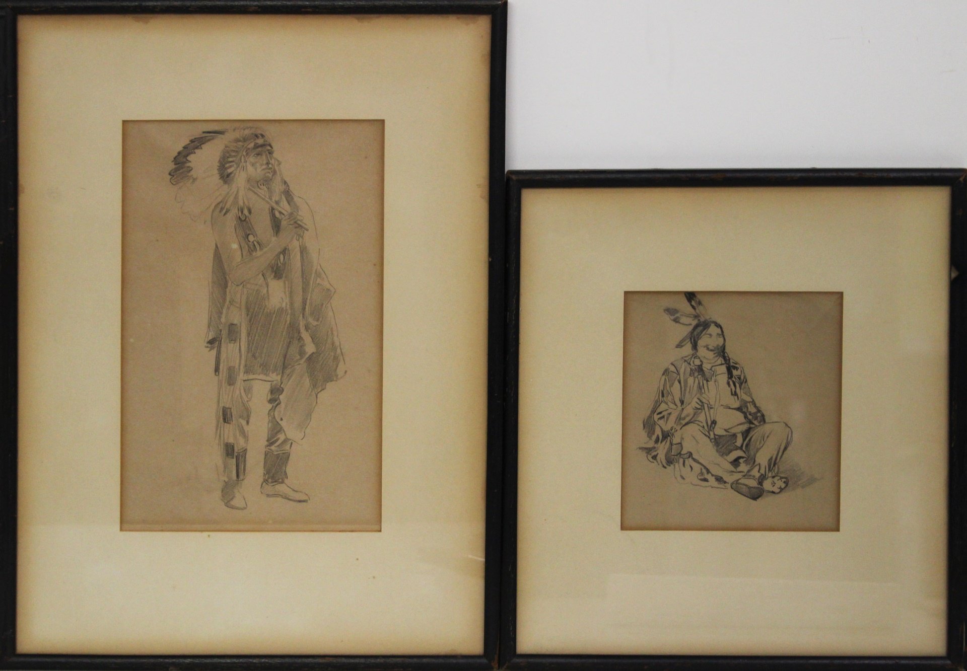 PAIR OF PORTRAITS OF NATIVE AMERICANS.