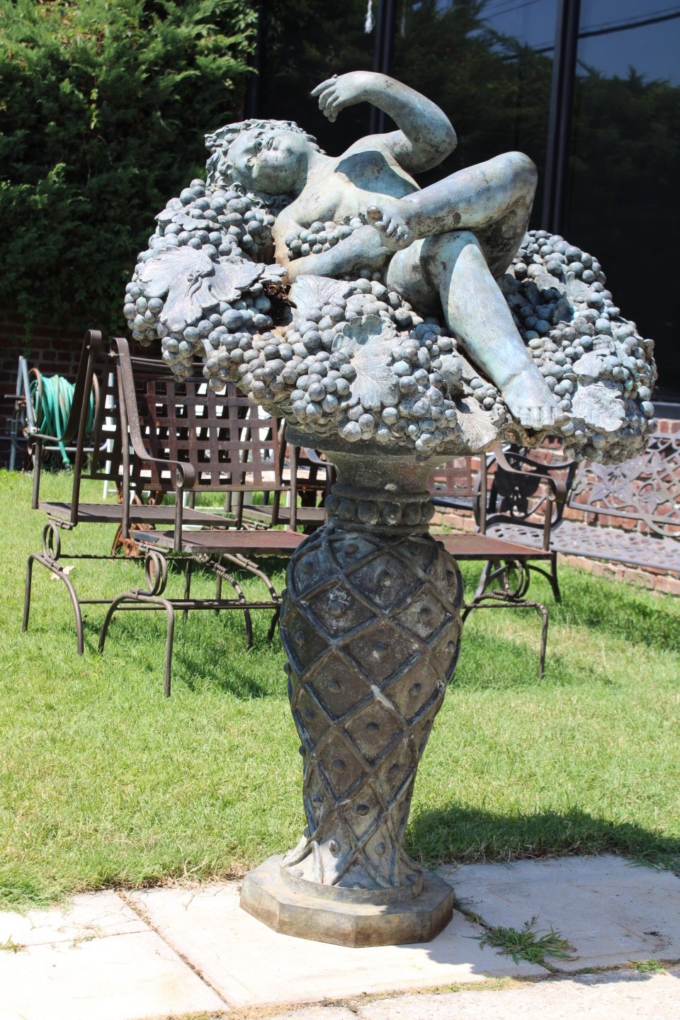 LARGE VERDIGRIS BRONZE FOUNTAIN.