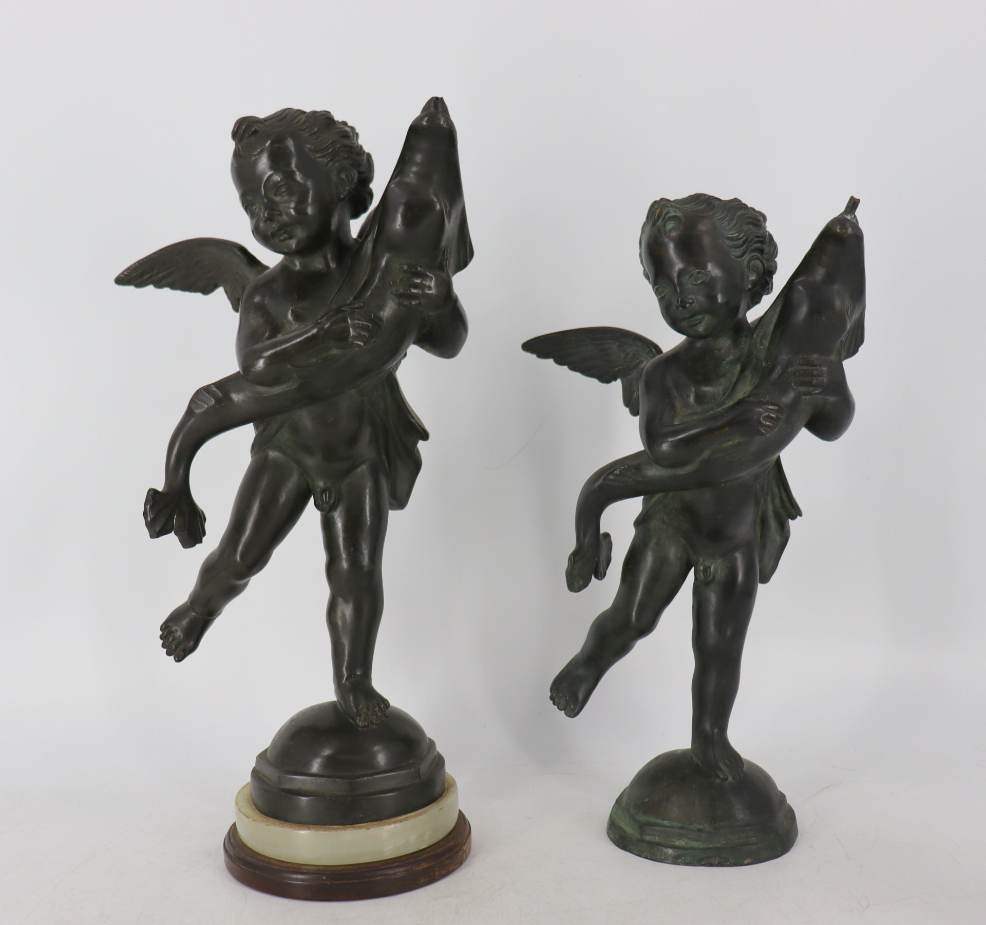  2 ANTIQUE CUPID FISH BRONZE 3b9ca9