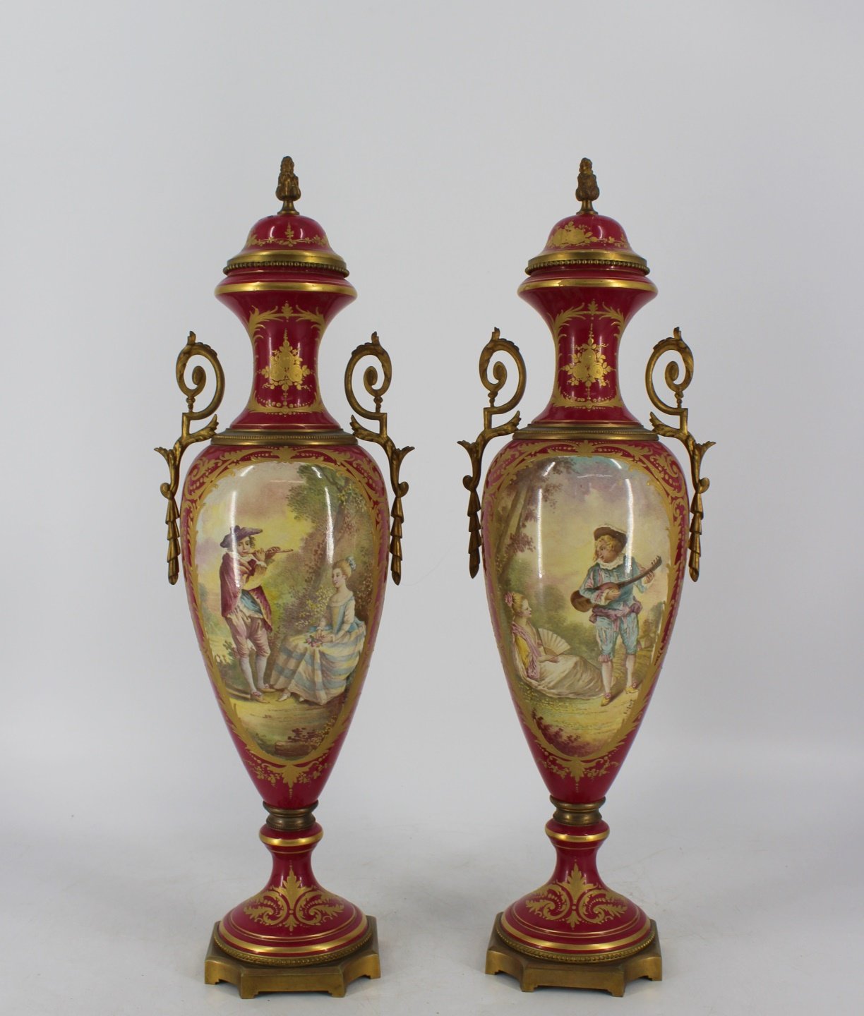 A PAIR OF SEVRES HAND PAINTED BRONZE 3b9cd6