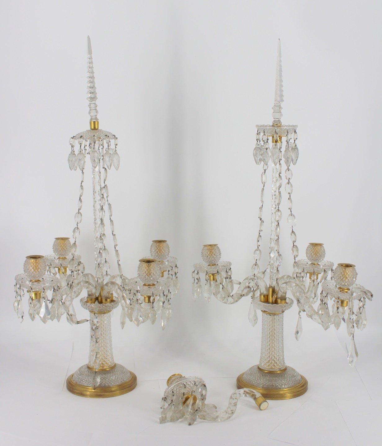 PAIR OF RESTORATION CUT GLASS AND 3b9ce0