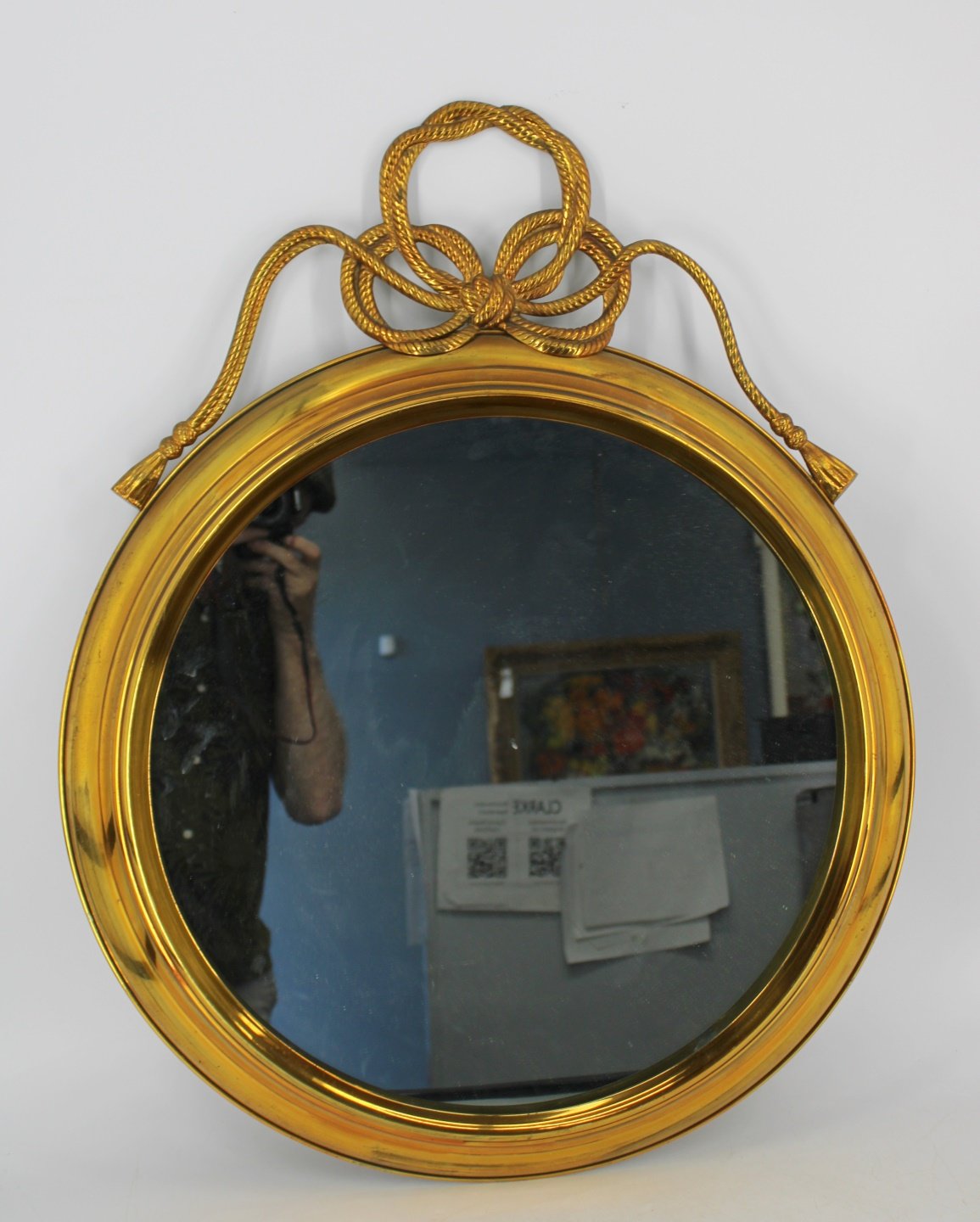 ANTIQUE FRENCH BRASS MIRROR WITH 3b9ce6