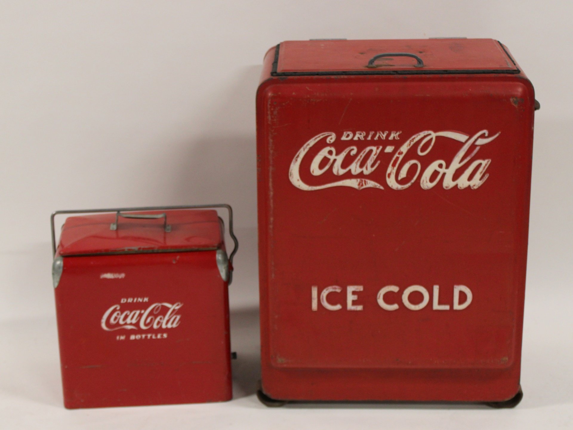 2 VINTAGE COCA COLA COOLERS Smaller 3b9cf6