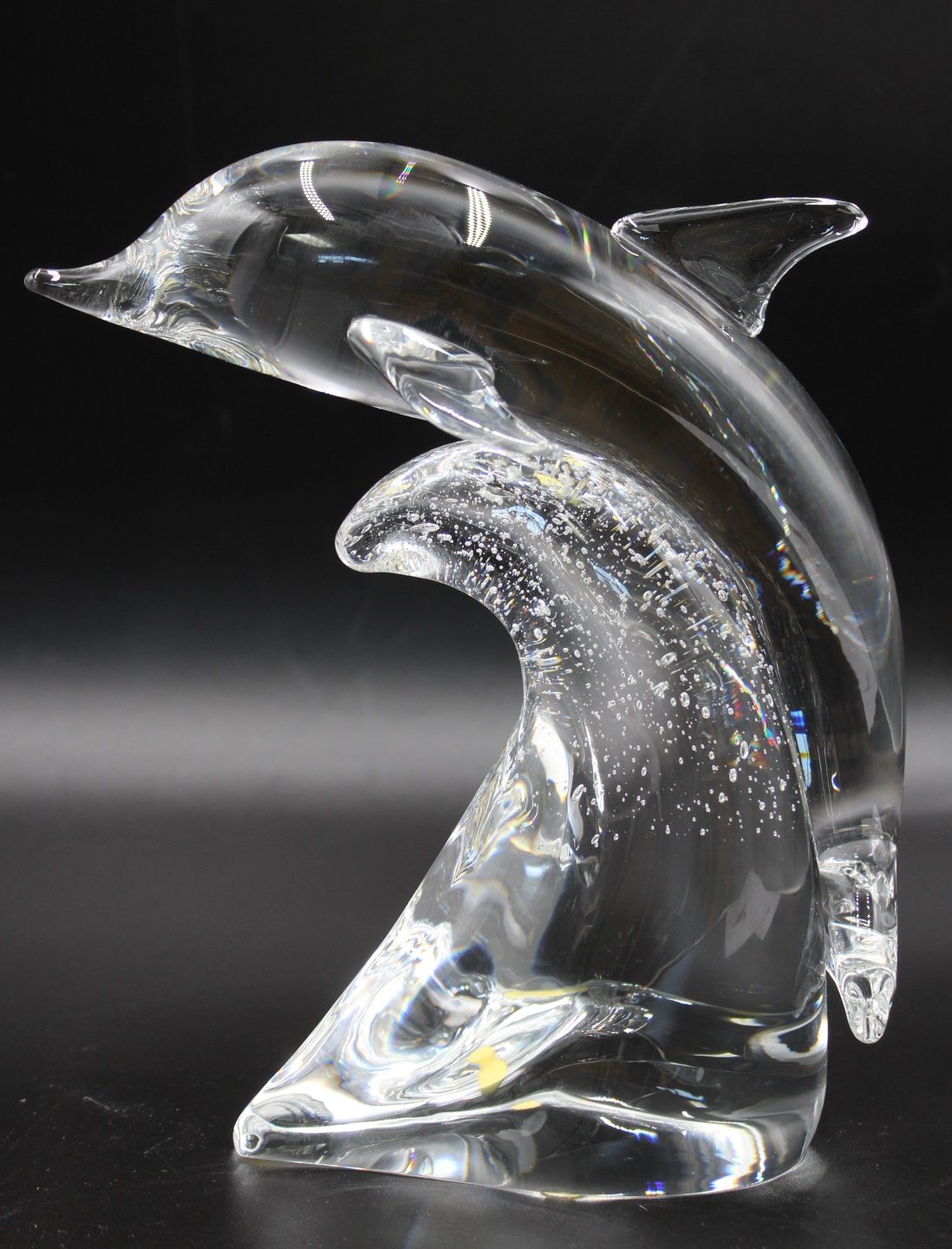 STEUBEN SIGNED GLASS DOLPHIN WITH 3b9cf2